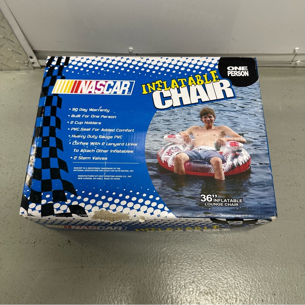 Vintage NASCAR 36" Inflatable Pool Chair - New in Box